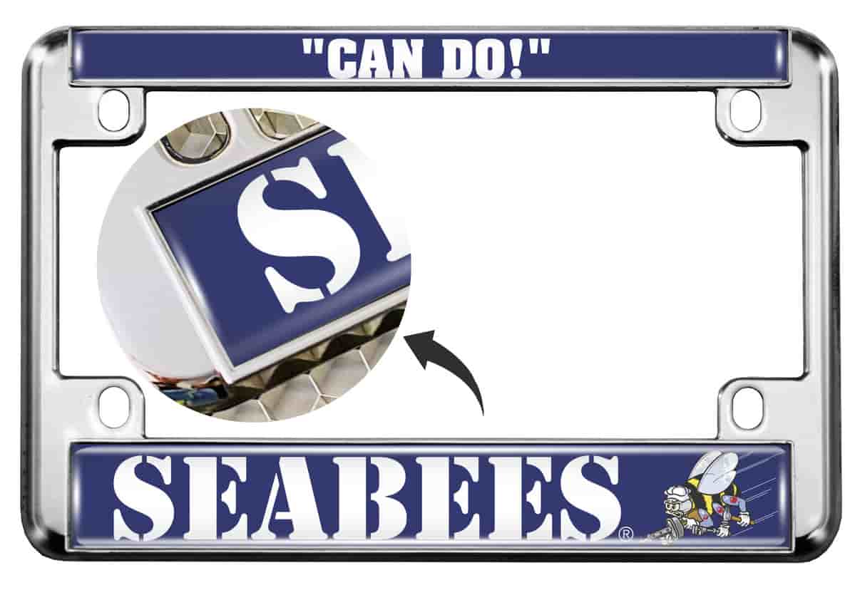 U.S. Navy Seabees - Motorcycle Metal License Plate Frame